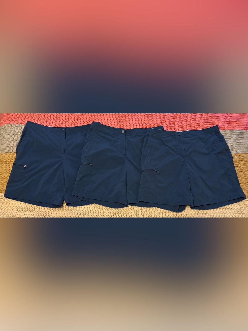 L. L. Bean Bundle of 3 Women's Water Repellent Comfort Trail Shorts, Mid-Rise